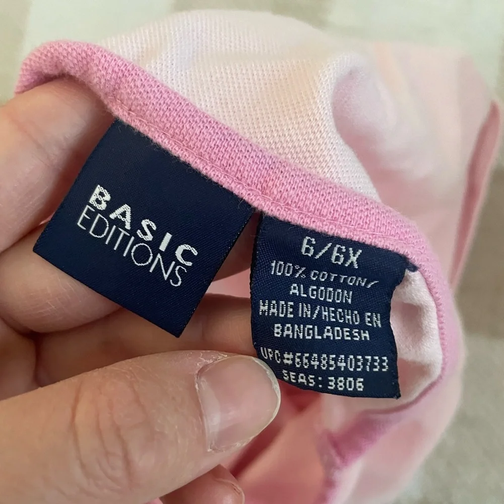 Basic Editions Light Pink Halter Neck Sleeveless Polo Shirt Basic Editions 6/6X - Picture 5 of 7